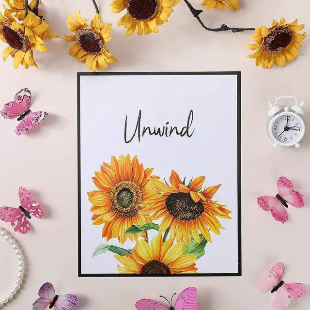 Alt view image 7 of 7 - Zonon 6 Pieces Sunflower Bathroom Decor Sunflower Canvas Wall Art for Kitchen Yellow Bathroom Art Accessories 8 x 10 Inch Unframed Paper Decor Pictures for Stylish Women College Living Room Bedroom
