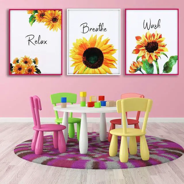 Alt view image 5 of 7 - Zonon 6 Pieces Sunflower Bathroom Decor Sunflower Canvas Wall Art for Kitchen Yellow Bathroom Art Accessories 8 x 10 Inch Unframed Paper Decor Pictures for Stylish Women College Living Room Bedroom