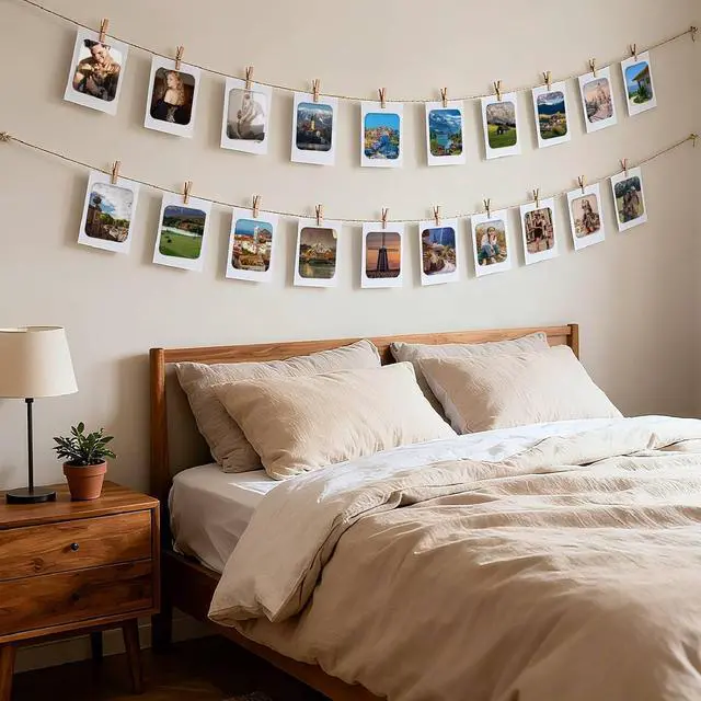 Alt view image 7 of 7 - Anwyll 30Pcs Paper Picture Frames - 4x6'' White Paper Photo Frames Cardboard Picture Frames with Clip and String DIY Clip Photo Holders Photo Hanging Display Kit Wall Decoration for Home Party Office