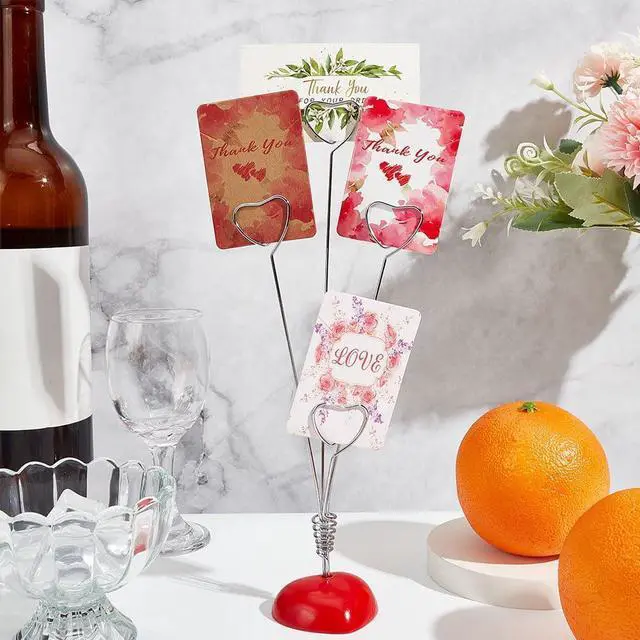 Alt view image 7 of 7 - 4-Branch Family Tree Picture Frame Holder Card Photo Clips Stand Desk Holder for Memo Paper Note Photo Christmas Wedding Name Cards Display
