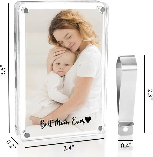 Alt view image 2 of 7 - Mom Frame with Car Visor Clip, Picture acrylic Frame for Car, Mommy and Me Picture Frame, Best Mom Ever Gifts, Mothers day gifts for Mommy