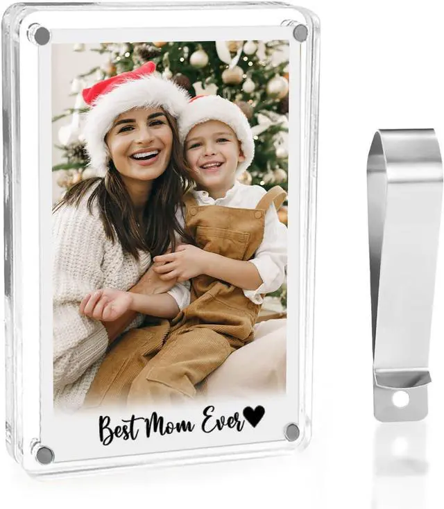 Main image of Mom Frame with Car Visor Clip, Picture acrylic Frame for Car, Mommy and Me Picture Frame, Best Mom Ever Gifts, Mothers day gifts for Mommy