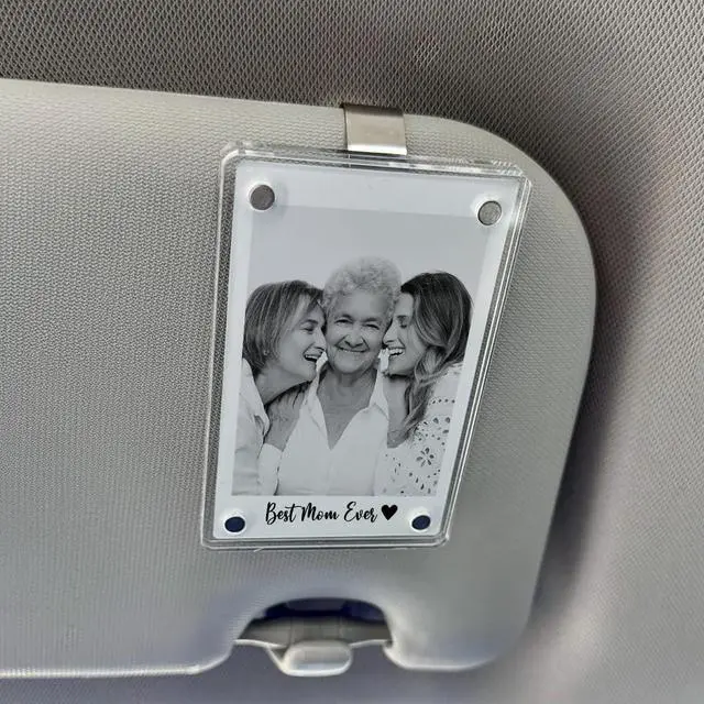 Alt view image 4 of 7 - Mom Frame with Car Visor Clip, Picture acrylic Frame for Car, Mommy and Me Picture Frame, Best Mom Ever Gifts, Mothers day gifts for Mommy
