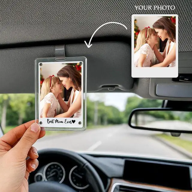 Alt view image 7 of 7 - Mom Frame with Car Visor Clip, Picture acrylic Frame for Car, Mommy and Me Picture Frame, Best Mom Ever Gifts, Mothers day gifts for Mommy