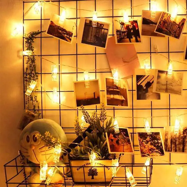 Alt view image 6 of 7 - 17FT 100LEDs Rechargeable Photo Clips String Light,Remote Control,3 Off Timer,Tangle-Free,Detachable Battery Operated Fairy Lights,Dorm Room Essential for Girl,Christmas(Cool+Warm White,1Pack)