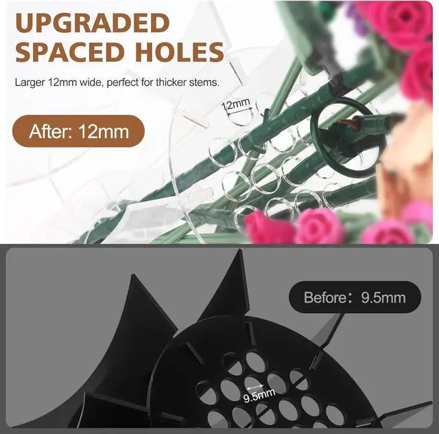 Alt view image 4 of 7 - Vase for Lego Flowers Bouquet, for Mom, Acrylic Display Holder Compatible with Lego Botanical Collections Roses Sunflowers, for Lego Flower Building Set Lovers, Crystal Clear