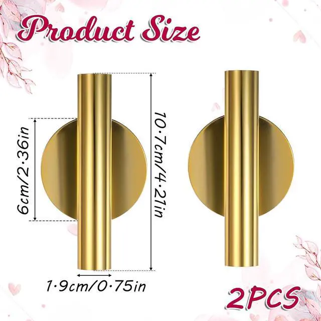 Alt view image 4 of 7 - 2 PCS Wall Vases for Flowers, Gold Flower Vase Metal Hanging Plant Holder Small Gold Vase Flowers Tube Wall Planter Hanging Vase for Modern Home Decor Display Dried Faux Flower Fake Flower