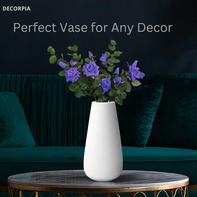 Alt view image 2 of 7 - DECORPIA Premium Ceramic Vase for Pampas Grass - Flower Vase for Home Decor, Minimalism Style for Modern Table Shelf, Vases for Flowers for Kitchen Living Room Centerpieces, Office Desk Vase (Medium)