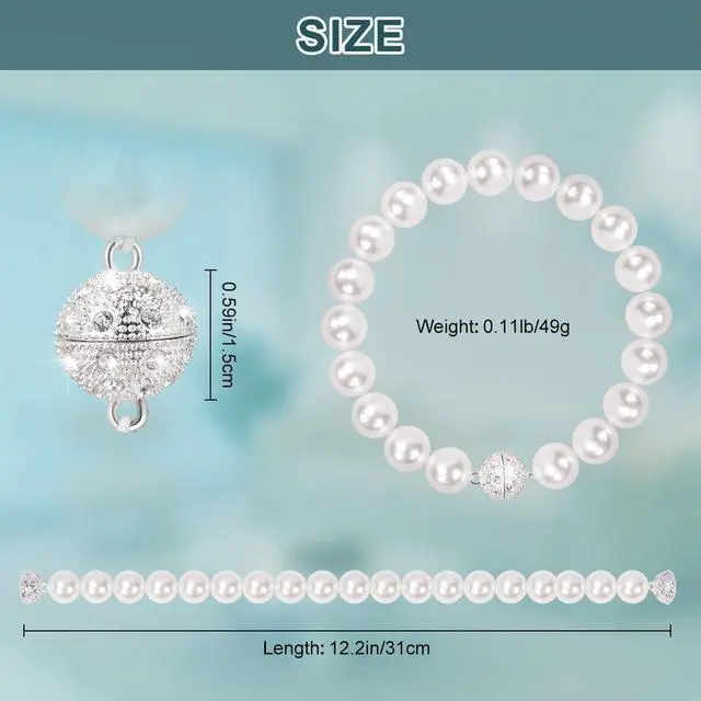 Alt view image 4 of 7 - AULEEP Magnetic Curtain Tiebacks Holdbacks Pearl Curtain Holders 2 Pack