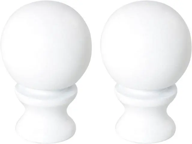 Main image of 1-1/2 Inch Lamp Finial Oil Rubbed White Steel Ball Knob Shade Cap for Harp Holder - 2pcs Decoration