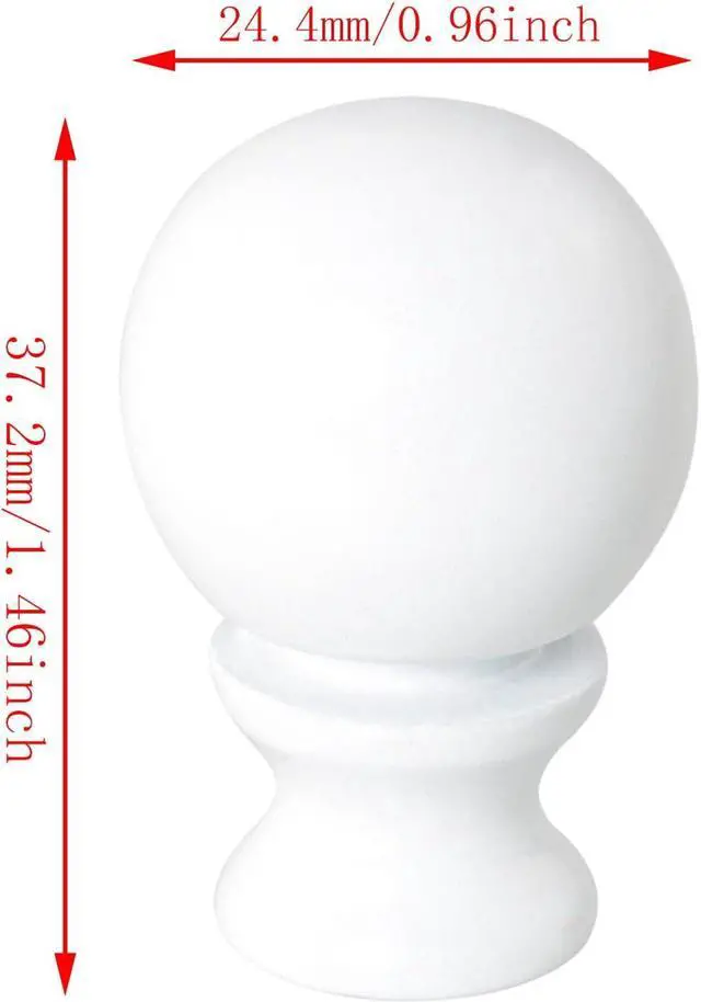 Alt view image 2 of 5 - 1-1/2 Inch Lamp Finial Oil Rubbed White Steel Ball Knob Shade Cap for Harp Holder - 2pcs Decoration