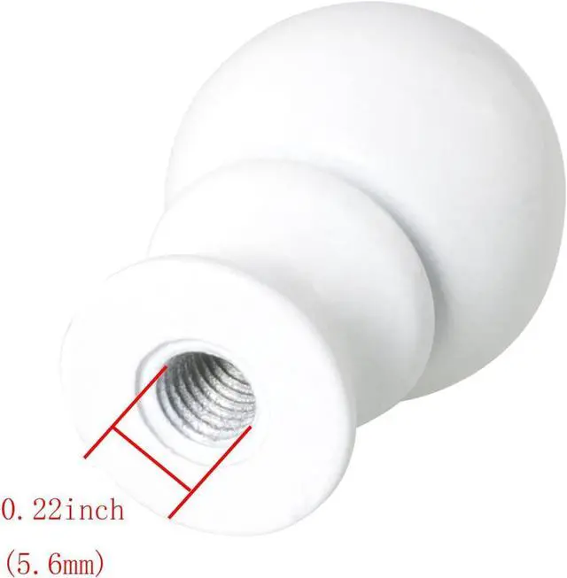 Alt view image 3 of 5 - 1-1/2 Inch Lamp Finial Oil Rubbed White Steel Ball Knob Shade Cap for Harp Holder - 2pcs Decoration