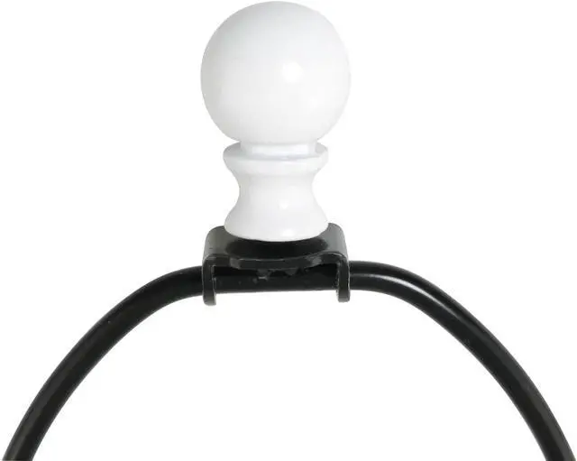 Alt view image 5 of 5 - 1-1/2 Inch Lamp Finial Oil Rubbed White Steel Ball Knob Shade Cap for Harp Holder - 2pcs Decoration