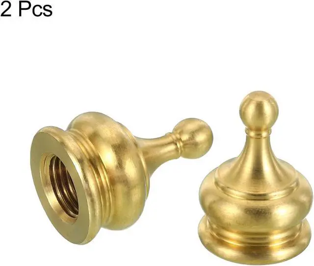Alt view image 3 of 5 - Patikil M10 Lamp Finial Cap Knob, 2 Pack Shade Harp Top Screw Decoration for Table & Floor Lamps, Solid Brass