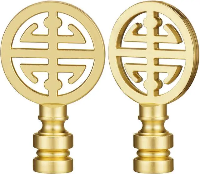 Alt view image 6 of 6 - Canomo Oriental Asian Lamp Finial Cap Knob for Lamp Top, Brass, 2.16 Inches
