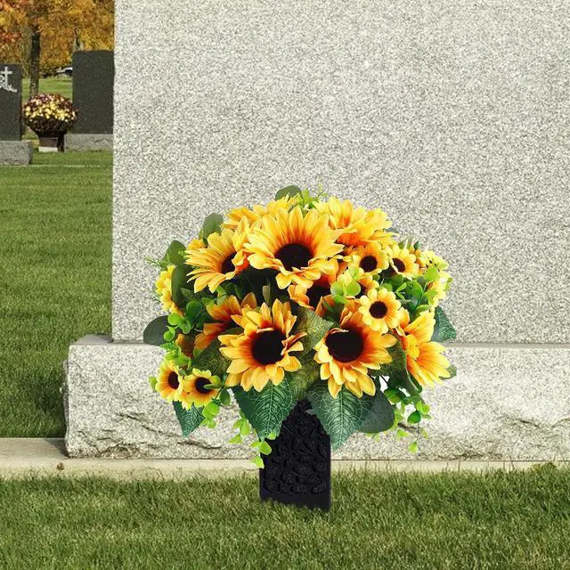 Alt view image 4 of 6 - Cemetery Vase with Foam for Artificial Flower Grave Decorations