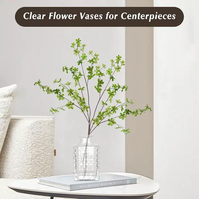 Alt view image 5 of 6 - 4pcs Clear Glass Bud Vase, Small Glass Vases in Bulk for Flower