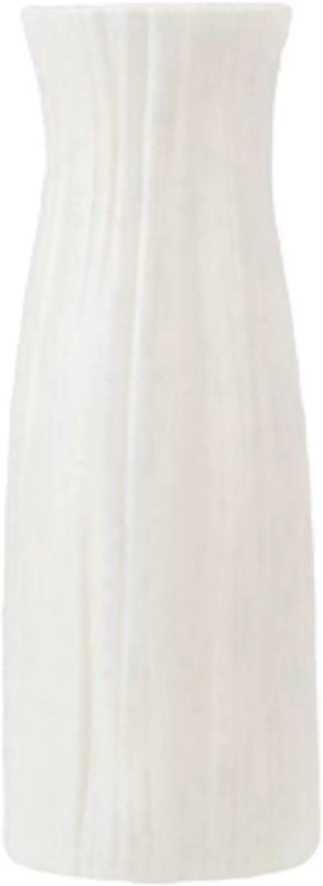 Main image of Ceramic Look Plastic Vase - Unbreakable Vase for Flowers (Narrow Seashell White)