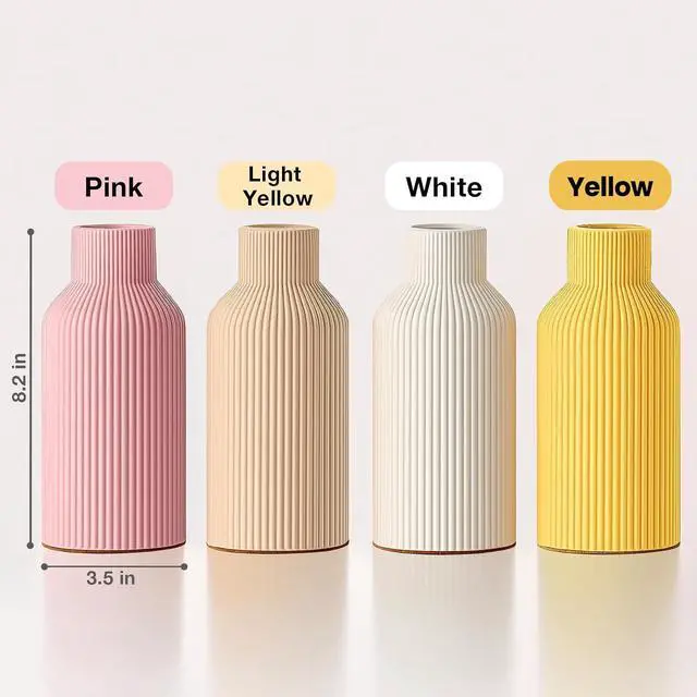Alt view image 4 of 7 - Mfacoy White Ceramic Flower Vase, Minimalist Decor, Modern Home Decorative Vase, Small Pampas Grass Vases For Kitchen, Bedroom, Office, Living Room, Bathroom, Shelf Centerpiece Table Decorations(8 in)