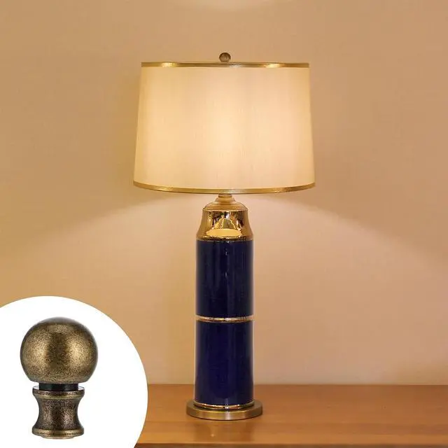 Alt view image 7 of 7 - 2 Pcs Solid Finials for Lamps, Bronze Lamp Finials, Antique Brass Finial for Lamps, Lamp-Shade Screw Caps, Metal Knob Topper Finial for Table and Floor Lamp (Nut 3.6 x 2.5cm)