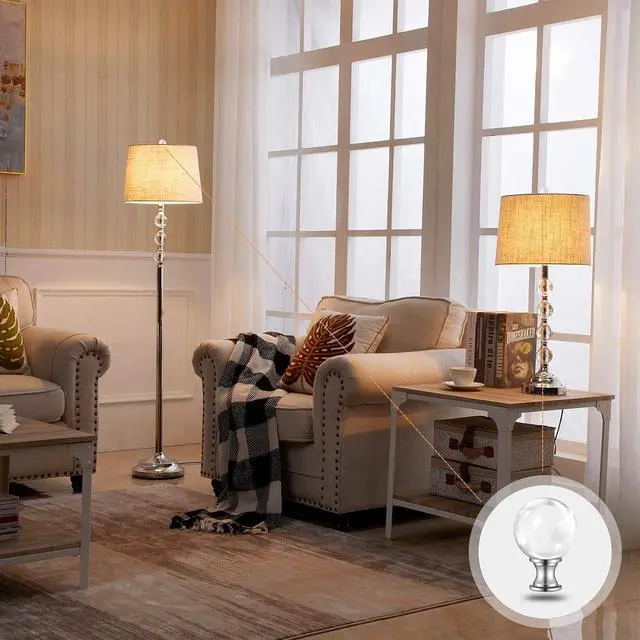 Alt view image 2 of 7 - Lamp Finials, 1/4-27 Inch Threaded Base Lamp Finials, 2 Pack