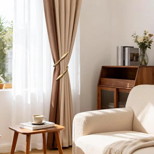Alt view image 6 of 7 - 2 Pack Twist Curtain Tie Backs, Boho Curtain Holdbacks Gold