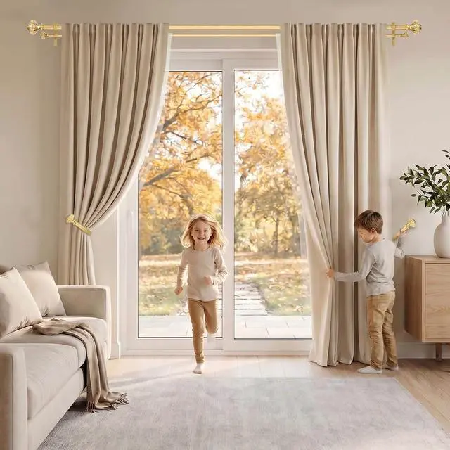 Alt view image 2 of 7 - Curtain Holdbacks, 2 Pack Gold Crystal Drapery Tiebacks, Metal