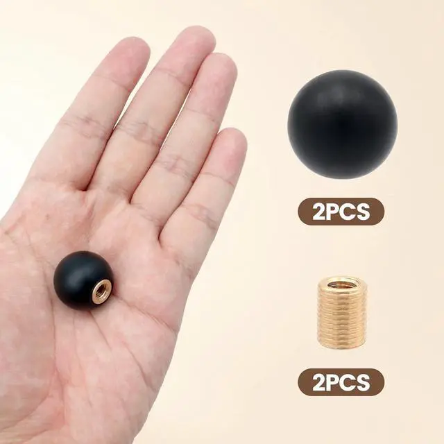 Alt view image 5 of 6 - Antrader Black Ball Lamp Finial with Internal Thread,Fit Both 3/8" & 1/4-27