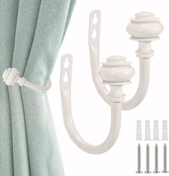 Main image of Sumnacon Curtain Holdbacks 2 Pcs Decorative Window Drapery Tiebacks,White