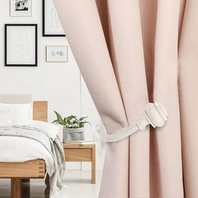 Alt view image 2 of 7 - Sumnacon Curtain Holdbacks 2 Pcs Decorative Window Drapery Tiebacks,White