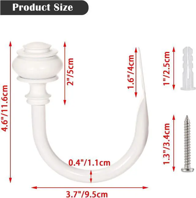 Alt view image 3 of 7 - Sumnacon Curtain Holdbacks 2 Pcs Decorative Window Drapery Tiebacks,White