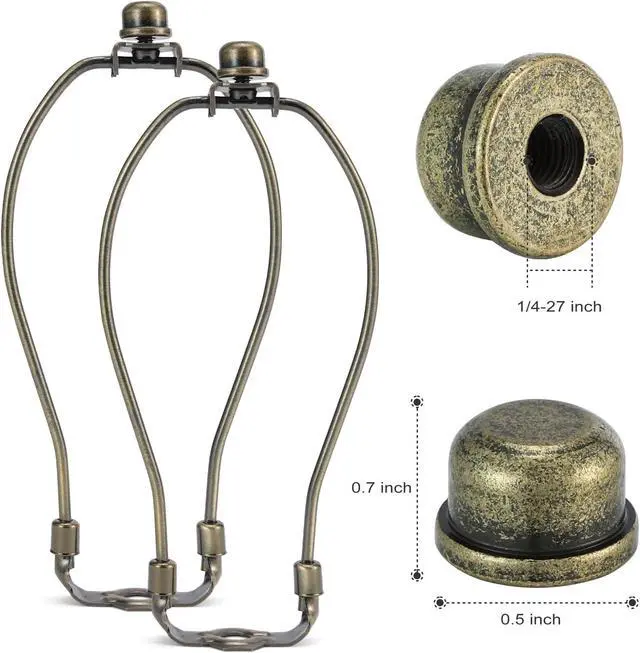 Alt view image 4 of 7 - 2pcs Bronzed Lamp Finials, 1/2 Inch Tall Tapped, 1/4-27 Decorative Knob