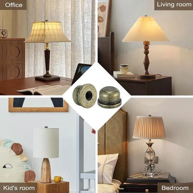 Alt view image 6 of 7 - 2pcs Bronzed Lamp Finials, 1/2 Inch Tall Tapped, 1/4-27 Decorative Knob