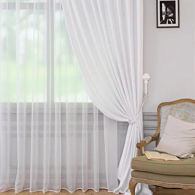 Alt view image 5 of 7 - Sumnacon Curtain Holdbacks 2 Pcs Decorative Window Drapery Tiebacks,White