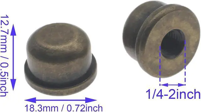 Alt view image 2 of 4 - 2 Pcs Solid Lamp Finials Caps 1/4-27 Lamp Finial Knob Lamp Accessories Tapped of Tops for Lamp Shade Holder Harp (Bronze)