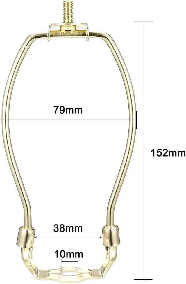 Alt view image 2 of 6 - Lamp Harp Holder, 6 Inch Polished Brass Detachable Harp for Table and Floor Lamps 2Pcs