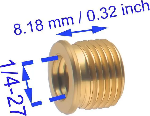 Alt view image 2 of 4 - 4 PCS Lamp Holder Finial Adapter Male 1/8 IP (3/8") to Female 1/4-27 Full Thread Adapter Lamp Finial Cap for Lamps Finials Install