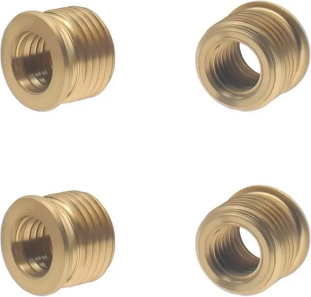 Alt view image 3 of 4 - 4 PCS Lamp Holder Finial Adapter Male 1/8 IP (3/8") to Female 1/4-27 Full Thread Adapter Lamp Finial Cap for Lamps Finials Install