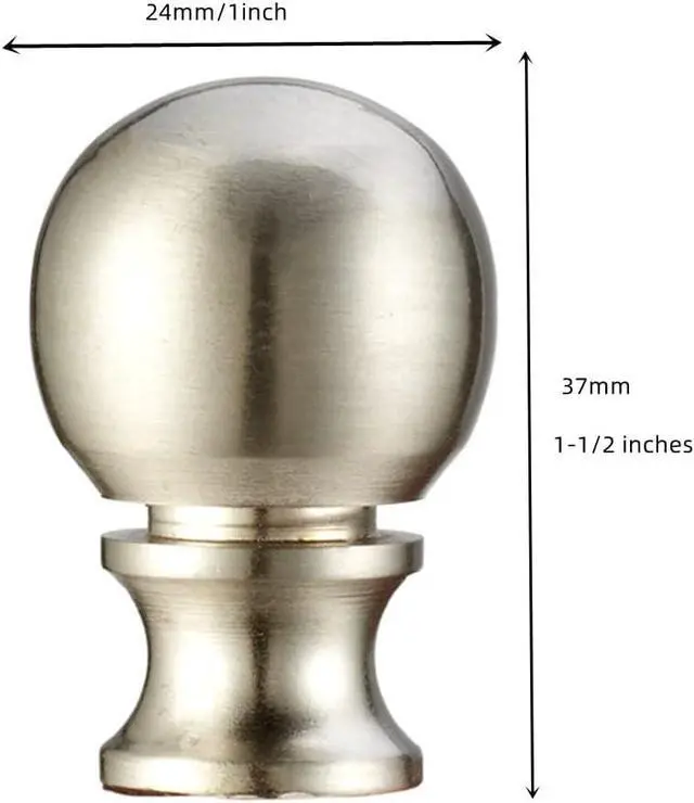 Alt view image 2 of 6 - Lamp Finials 2 Pcs Lamp Shades Finials Cap Knob Lamp Decoration for Lamp Harp Holder, Brushed Nickel.