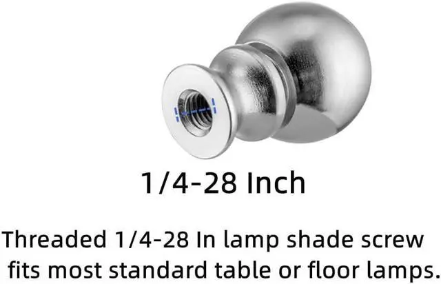 Alt view image 3 of 6 - Lamp Finials 2 Pcs Lamp Shades Finials Cap Knob Lamp Decoration for Lamp Harp Holder, Brushed Nickel.