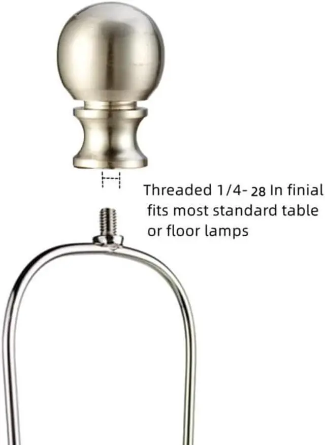 Alt view image 6 of 6 - Lamp Finials 2 Pcs Lamp Shades Finials Cap Knob Lamp Decoration for Lamp Harp Holder, Brushed Nickel.