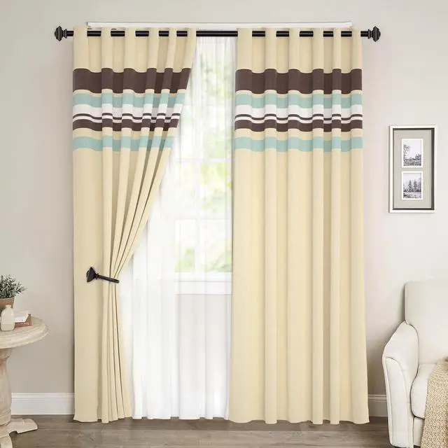 Alt view image 6 of 6 - KAMANINA Curtain Holdbacks 2 Pack Wall Mounted Black Drapery Tiebacks