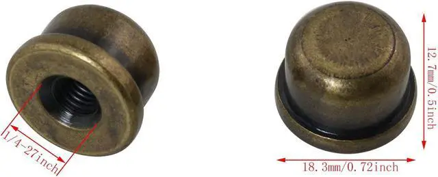 Alt view image 2 of 6 - 2pcs Solid Lamp Finials Caps Tapped of Tops for Lamp Shade Holder Harp Lamp Finial Knob Lamp Accessories, Bronze