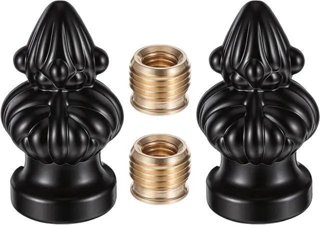 Main image of 2 Pcs Black Lamp Finial Cap Knob Retro Lamp Finials Decoration with Dual-Thread Screw Finials for Lamps,Fit Both 3/8" and 1/4-27