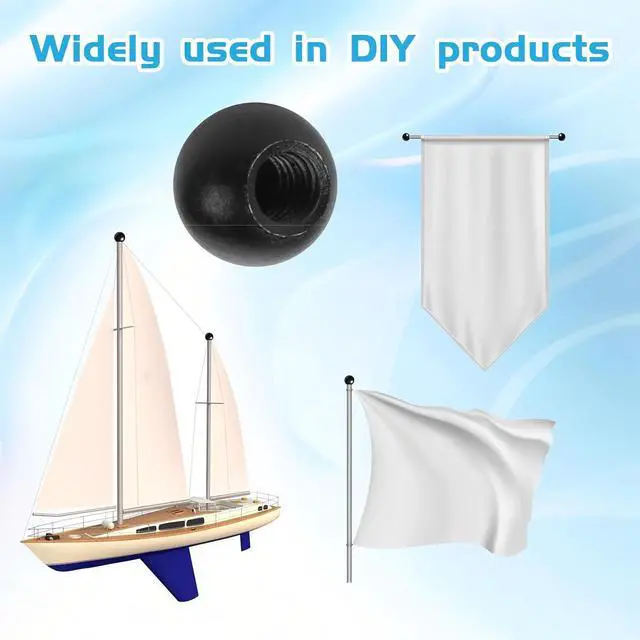 Alt view image 4 of 7 - 10PCS M4 Lamp Cap Nuts, Black Screw Caps Ball Lamp Decoration Furniture Lighting Screw Caps