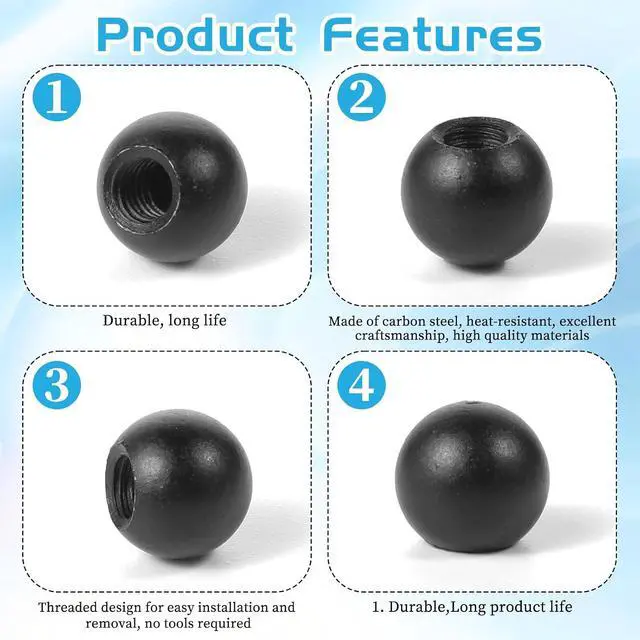 Alt view image 3 of 7 - 10PCS M4 Lamp Cap Nuts, Black Screw Caps Ball Lamp Decoration Furniture Lighting Screw Caps