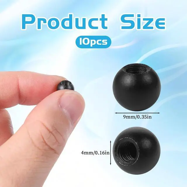 Alt view image 2 of 7 - 10PCS M4 Lamp Cap Nuts, Black Screw Caps Ball Lamp Decoration Furniture Lighting Screw Caps