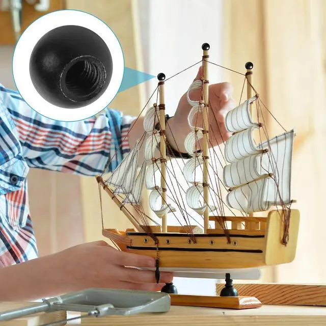 Alt view image 7 of 7 - 10PCS M4 Lamp Cap Nuts, Black Screw Caps Ball Lamp Decoration Furniture Lighting Screw Caps