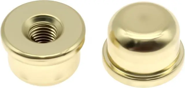 Main image of FDXGYH 1/4-27 Lamp Finials Caps 2 Pcs Solid Lamp Finials Caps Tapped of Tops for Lamp Shade Holder Harp(Gold)