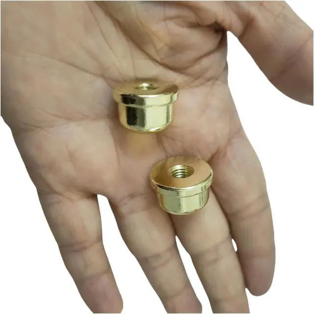 Alt view image 4 of 7 - Solid Lamp Finials Caps Tapped of Tops for Lamp Shade Holder Harp Lamp Finial Knob Lamp Accessories, Gold 2pcs Screw Thread Standard 1/4-27In
